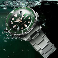 Load image into Gallery viewer, Seiko 5 Sports Automatic Analog Green Dial Silver Steel Strap Watch For Men - SRPD63K1