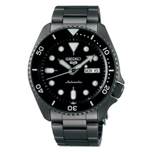 Load image into Gallery viewer, Seiko 5 Sports Automatic Black Dial Black Steel Strap Watch For Men - SRPD65K1