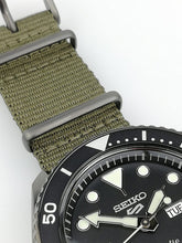 Load image into Gallery viewer, Seiko 5 Sport Automatic Black Dial Green Nylon Strap Watch For Men - SRPD65K4