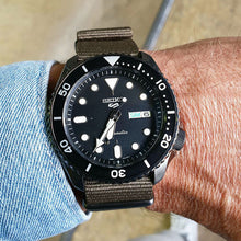 Load image into Gallery viewer, Seiko 5 Sport Automatic Black Dial Green Nylon Strap Watch For Men - SRPD65K4