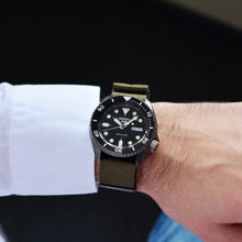 Load image into Gallery viewer, Seiko 5 Sport Automatic Black Dial Green Nylon Strap Watch For Men - SRPD65K4