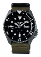 Load image into Gallery viewer, Seiko 5 Sport Automatic Black Dial Green Nylon Strap Watch For Men - SRPD65K4