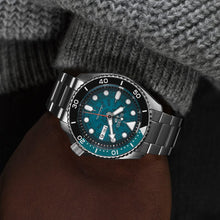 Load image into Gallery viewer, Seiko 5 Sports SKX Skeleton Green Dial Silver Steel Strap Watch For Men - SRPJ45K1