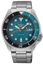 Load image into Gallery viewer, Seiko 5 Sports SKX Skeleton Green Dial Silver Steel Strap Watch For Men - SRPJ45K1