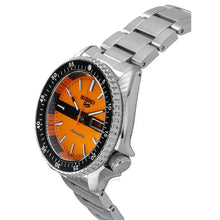 Load image into Gallery viewer, Seiko 5 Sports Double Hurricane Retro Orange Dial Silver Steel Strap Watch For Men - SRPK11K1