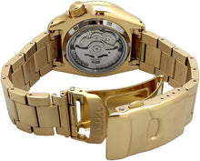 Load image into Gallery viewer, Seiko 5 Sports Automatic Black Dial Gold Steel Strap Watch For Men - SRPK18