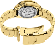 Load image into Gallery viewer, Seiko 5 Sports Automatic Black Dial Gold Steel Strap Watch For Men - SRPK18