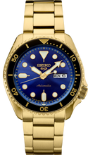 Load image into Gallery viewer, Seiko 5 Sports US Special Edition Automatic Blue Dial Gold Steel Strap Watch For Men - SRPK20