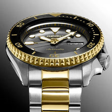Load image into Gallery viewer, Seiko 5 Sports Automatic Special Creation Black Dial Two Tone Steel Strap Watch For Men - SRPK22