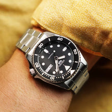 Load image into Gallery viewer, Seiko 5 Sports SKX Automatic Black Dial Silver Steel Strap Watch For Men - SRPK29K1