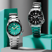 Load image into Gallery viewer, Seiko 5 Sports SKX Automatic Black Dial Silver Steel Strap Watch For Men - SRPK29K1