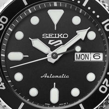 Load image into Gallery viewer, Seiko 5 Sports SKX Automatic Black Dial Silver Steel Strap Watch For Men - SRPK29K1