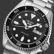Load image into Gallery viewer, Seiko 5 Sports SKX Automatic Black Dial Silver Steel Strap Watch For Men - SRPK29K1