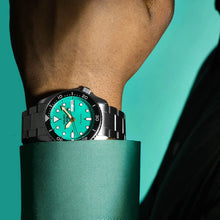 Load image into Gallery viewer, Seiko 5 Sports SKX Midi Automatic Teal Dial Silver Steel Strap Watch For Men - SRPK33K1