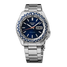 Load image into Gallery viewer, Seiko 5 Sports Petrol Blue Checker Flag Special Edition Blue Dial Silver Steel Strap Watch For Men - SRPK65K1