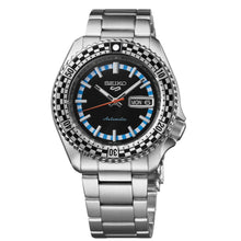 Load image into Gallery viewer, Seiko 5 Sports Checker Flag Special Edition Black Dial Silver Steel Strap Watch For Men - SRPK67K1