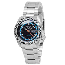 Load image into Gallery viewer, Seiko 5 Sports Checker Flag Special Edition Black Dial Silver Steel Strap Watch For Men - SRPK67K1