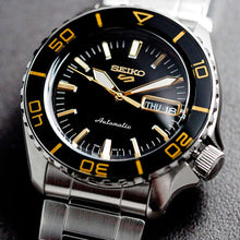 Load image into Gallery viewer, Seiko 5 Sport Automatic SKX Series Black Dial Silver Steel Strap Watch for Men - SRPK99K1