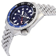 Load image into Gallery viewer, Seiko 5 Sports GMT SKX Automatic Blueberry Dial Silver Steel Strap Watch For Men - SSK003K1