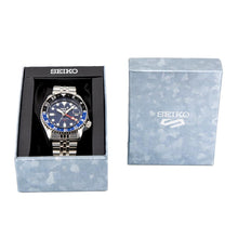 Load image into Gallery viewer, Seiko 5 Sports GMT SKX Automatic Blueberry Dial Silver Steel Strap Watch For Men - SSK003K1