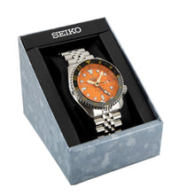 Load image into Gallery viewer, Seiko 5 Sports GMT Automatic Orange Dial Silver Steel Strap Watch For Men - SSK005K1