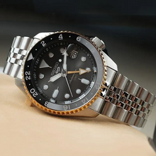 Load image into Gallery viewer, Seiko 5 Sports GMT US Special Edition Automatic Grey Dial Silver Steel Strap Watch For Men - SSK021K1