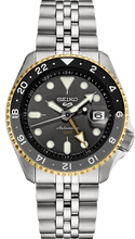 Load image into Gallery viewer, Seiko 5 Sports GMT US Special Edition Automatic Grey Dial Silver Steel Strap Watch For Men - SSK021K1