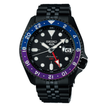 Load image into Gallery viewer, Seiko Automatic SKX GMT Yuto Horigome Limited Edition Black Dial Black Steel Strap Watch For Men - SSK027K1
