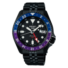 Load image into Gallery viewer, Seiko Automatic SKX GMT Yuto Horigome Limited Edition Black Dial Black Steel Strap Watch For Men - SSK027K1