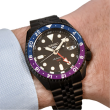 Load image into Gallery viewer, Seiko Automatic SKX GMT Yuto Horigome Limited Edition Black Dial Black Steel Strap Watch For Men - SSK027K1