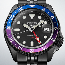Load image into Gallery viewer, Seiko Automatic SKX GMT Yuto Horigome Limited Edition Black Dial Black Steel Strap Watch For Men - SSK027K1