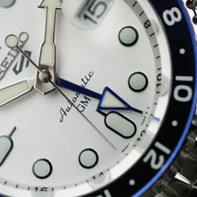 Load image into Gallery viewer, Seiko 5 Sports SKX GMT Automatic Sky Blue Dial Silver Steel Strap Watch For Men - SSK033K1