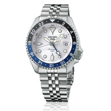 Load image into Gallery viewer, Seiko 5 Sports SKX GMT Automatic Sky Blue Dial Silver Steel Strap Watch For Men - SSK033K1