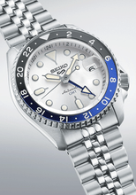Load image into Gallery viewer, Seiko 5 Sports SKX GMT Automatic Sky Blue Dial Silver Steel Strap Watch For Men - SSK033K1