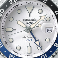 Load image into Gallery viewer, Seiko 5 Sports SKX GMT Automatic Sky Blue Dial Silver Steel Strap Watch For Men - SSK033K1