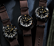 Load image into Gallery viewer, Seiko Prospex Black Series 1965 Limited Edition Black Dial Brown NATO Strap Watch For Men - SPB253J1