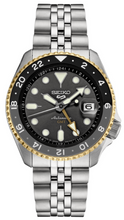 Load image into Gallery viewer, Seiko 5 Sports GMT US Special Edition Automatic Grey Dial Silver Steel Strap Watch For Men - SSK021K1
