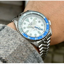 Load image into Gallery viewer, Seiko 5 Sports SKX GMT Automatic Sky Blue Dial Silver Steel Strap Watch For Men - SSK033K1