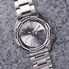 Load image into Gallery viewer, Seiko 5 Sports Special Edition Silver Dial Silver Steel Strap Watch For Men - SRPK09K1