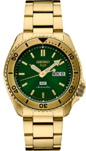 Load image into Gallery viewer, Seiko 5 Sports HUF Limited Edition Green Dial Gold Steel Strap Watch For Men - SRPJ20