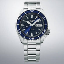 Load image into Gallery viewer, Seiko 5 Sports Automatic Blue Dial Silver Steel Strap Watch for Men - SRPK97K1