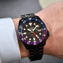 Load image into Gallery viewer, Seiko Automatic SKX GMT Yuto Horigome Limited Edition Black Dial Black Steel Strap Watch For Men - SSK027K1