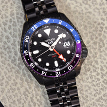 Load image into Gallery viewer, Seiko Automatic SKX GMT Yuto Horigome Limited Edition Black Dial Black Steel Strap Watch For Men - SSK027K1