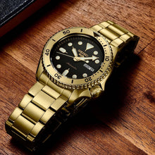 Load image into Gallery viewer, Seiko 5 Sports Automatic Black Dial Gold Steel Strap Watch For Men - SRPK18