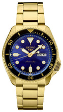 Load image into Gallery viewer, Seiko 5 Sports US Special Edition Automatic Blue Dial Gold Steel Strap Watch For Men - SRPK20