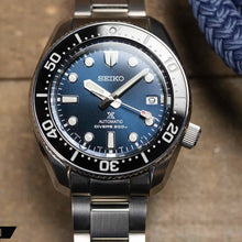 Load image into Gallery viewer, Seiko Prospex Sea Automatic Diver Green Dial Silver Steel Strap Watch For Men - SPB187J1