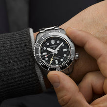 Load image into Gallery viewer, Seiko Prosprex Dark Depths GMT Automatic Black Dial Silver Steel Strap Watch For Men - SPB383J1