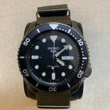 Load image into Gallery viewer, Seiko 5 Sport Automatic Black Dial Green Nylon Strap Watch For Men - SRPD65K4