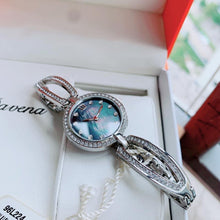 Load image into Gallery viewer, Bulova Crystal Black Mother of Pearl Dial Silver Steel Strap Watch for Women - 96L224