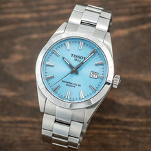 Load image into Gallery viewer, Tissot Gentleman Powermatic 80 Silicium Ice Blue Silver Steel Strap Watch For Men - T127.407.11.351.00